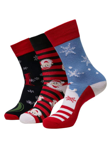Urban Classics Urban Classics Unisex Santa Ho Christmas Socks 3-Pack in multicolor