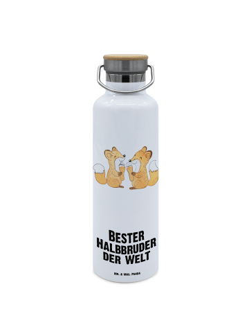 Mr. & Mrs. Panda Thermosflasche Fuchs Bester Halbbruder der Welt... in Weiß