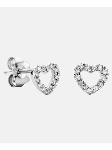 Diamant L'éternel Ohrstecker aus 375 Weißgold mit Diamant Herz-Design
