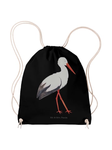 Mr. & Mrs. Panda Stofftasche Storch ohne Spruch in Schwarz