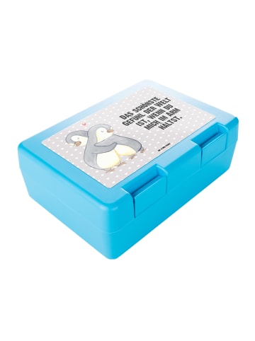 Mr. & Mrs. Panda Aufbewahrungsbox Pinguine Kuscheln mit Spruch in Grau Pastell