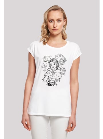 F4NT4STIC T-Shirt Disney Die Schöne und das Biest Collage Zeichnung in weiß