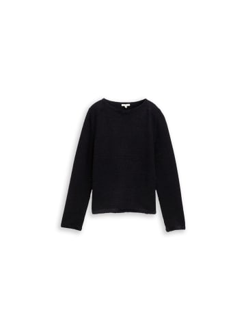 Tom Tailor Pullover in black stripe with featheryarn