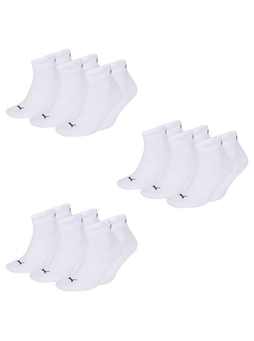 Puma Bodywear Quarter Socken 9 Paar in Weiß