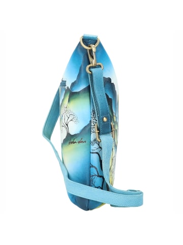 Greenland Nature Art+Craft Umhängetasche Leder 32 cm in handbemalt