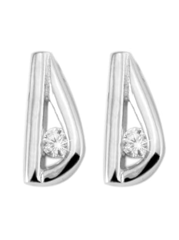 Adeliás Damen Ohrringe – Ohrstecker aus 925 Silber mit Zirkonia in silber