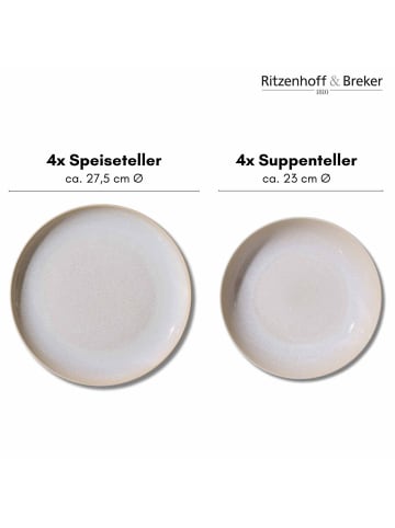 Ritzenhoff & Breker 8er Set Tafelservice LAREDO in beige