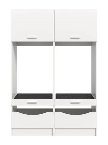 ebuy24 Waschmaschinenschrank Free (2-teilig) Weiß 133 x 68 cm