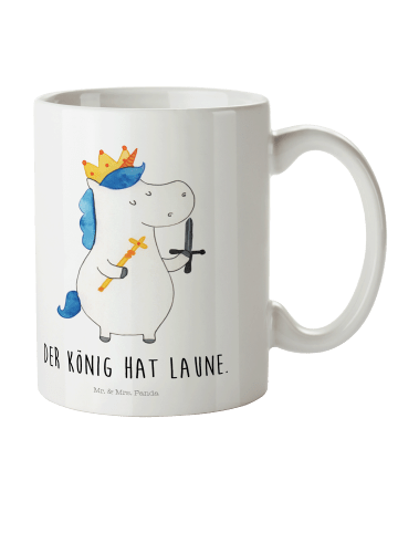 Mr. & Mrs. Panda Tasse Einhorn König mit Schwert mit Spruch in Weiß