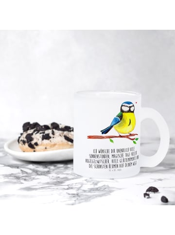 Mr. & Mrs. Panda Pott Vogel Blaumeise mit Spruch in Transparent