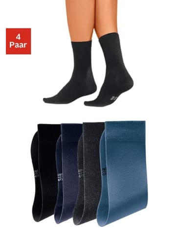 H.I.S Basicsocken in blau, marine, schwarz, dunkelgrau