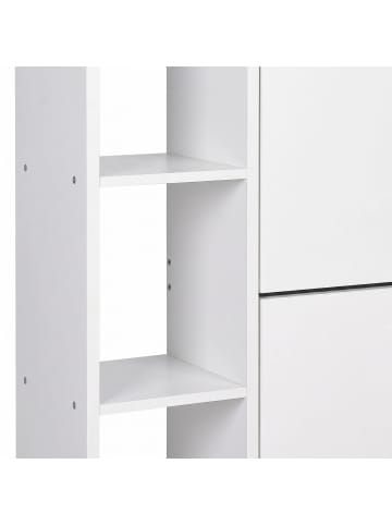 relaxdays Schuhschrank in Weiß - (B)80 x (H)90 x (T)23,5 cm