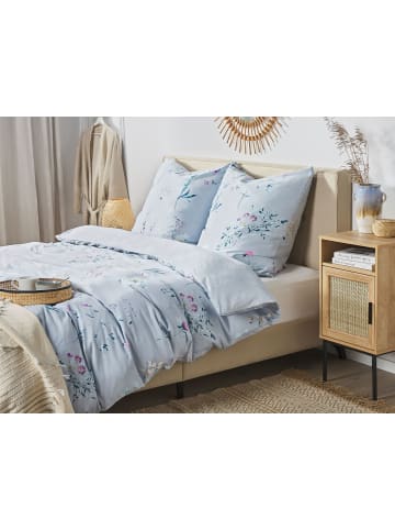 Beliani 3-tlg Bettwäsche EVERGREEN in Blau
