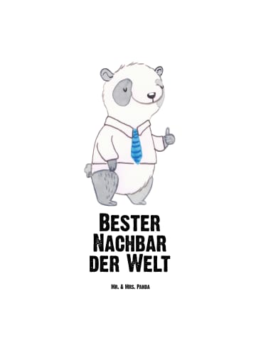 Mr. & Mrs. Panda Wasserflasche Panda Bester Nachbar der Welt mit... in Weiß