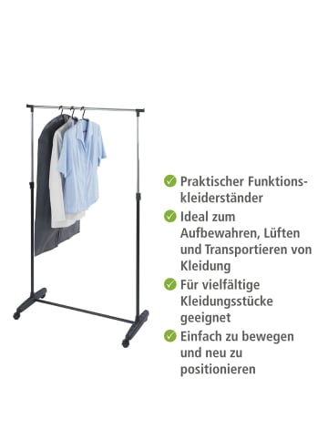Wenko Kleiderständer Mikey, Kleiderständer Mod. Mikey in Chrom, Schwarz
