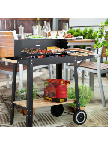 relaxdays Grill in Schwarz - (B)86 x (H)80,5 x (T)42 cm