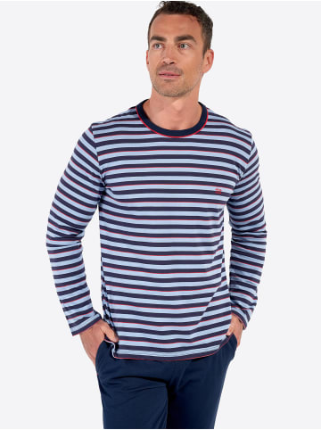 HOM Pyjama Long Sleepwear Atlantic in blue stripes