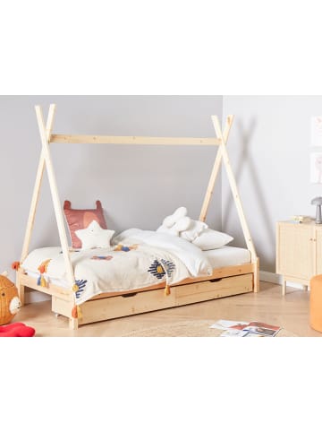 Beliani Kinderbett DEVAY in Braun - (W) 99 x (H) 176 x (L) 208 cm