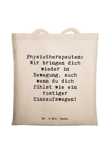 Mr. & Mrs. Panda Tote Bag Spruch Physiotherapeut Bewegung mit Sp... in Creme