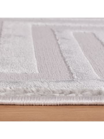 KADIMA DESIGN Teppich Kurzflor 3D-Muster Polypropylen Wohnzimmer in Silber