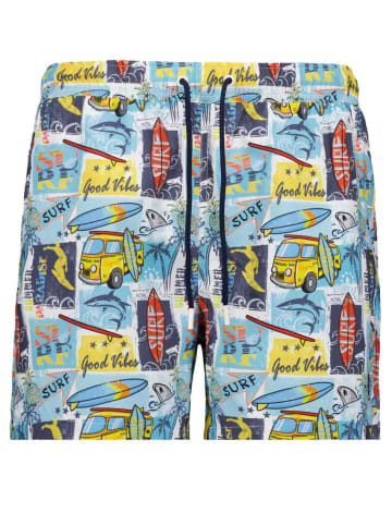 Ragman Badeshorts mit Alloverprint in Blau