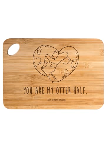 Mr. & Mrs. Panda Schneidebrett Otter Herz mit Spruch in Braun