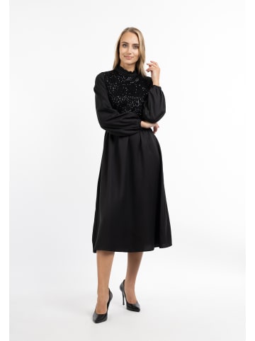 Usha Langarmkleid in Schwarz