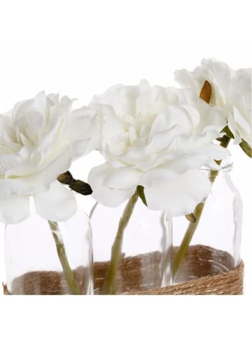 Atmosphera Créateur d'intérieur Komposition mit künstlichen Rosen in Beige, 17 x 5,5 x 23 cm