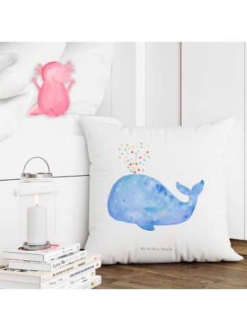 Mr. & Mrs. Panda Kuschel Kissen Wal Konfetti ohne Spruch in Weiß