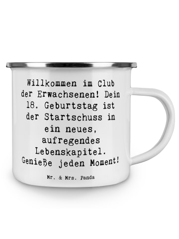 Mr. & Mrs. Panda Kaffeepott Spruch 18. Geburtstag Start mit Spruch in Weiß