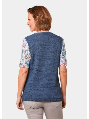 GOLDNER Bändchengarnstrickweste Zeitlose Strickweste mit V-Ausschnitt in blauviolett