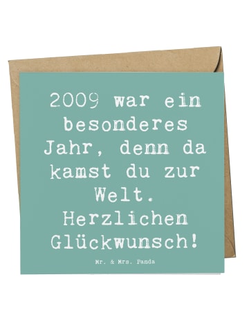 Mr. & Mrs. Panda Einladungskarte Spruch 2009 Geburtstag mit Spruch in Meeresbrise