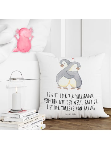 Mr. & Mrs. Panda kissen für sofa Pinguine Kuscheln mit Spruch in Weiß