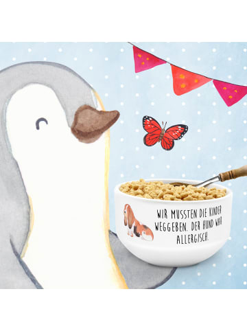 Mr. & Mrs. Panda Suppenschüssel Hund Basset Hound mit Spruch in Weiß
