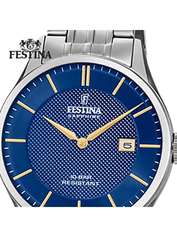 Festina Analog-Armbanduhr Festina Swiss Made silber groß (ca. 40mm)