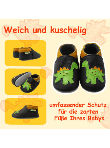 Sayoyo Baby Krabbelschuhe aus Leder, weiche Lauflernschuhe mit rutschfester Sohle 