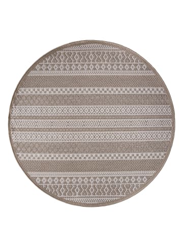 KADIMA DESIGN Teppich Kurzflor Streifen Boho Wohnzimmer in Beige