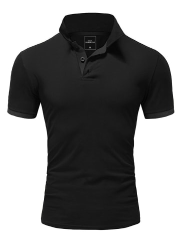 Amaci&Sons Basic Kurzarm Poloshirt MAINE in Schwarz