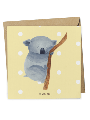 Mr. & Mrs. Panda Deluxe Karte Koalabär ohne Spruch in Gelb Pastell