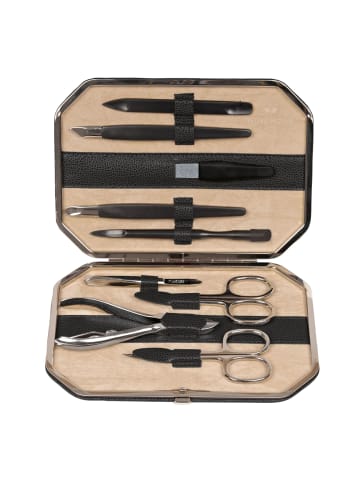 Windrose Beluga Schmuckkasten Leder 17.5 cm in schwarz