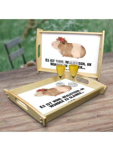 Mr. & Mrs. Panda Deko Tablett Meerschweinchen Weisheit mit Spruch in Weiß