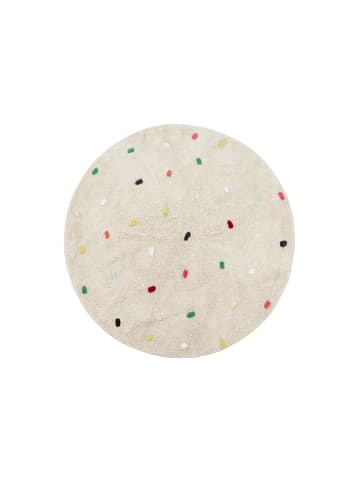 Happy Decor Kids Teppich "Round Mini Dots" in Beige/Mehrfarbig - Ø 120  cm