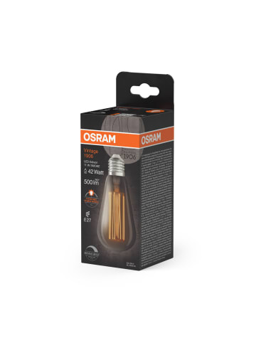 Osram OSRAM Dimmbare LED-Lampen, Vintage-Edition, 42 Watts Ersatz, E27, ST64-Shape,