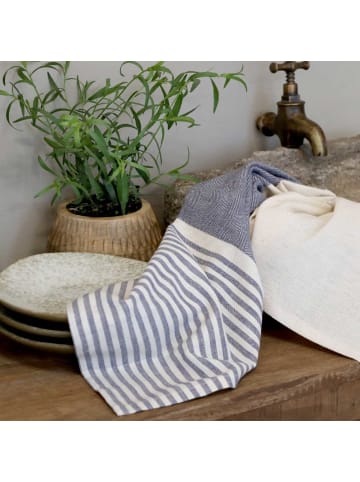 Chic Antique Geschirrtuch AIX Querstreifen Blau Creme