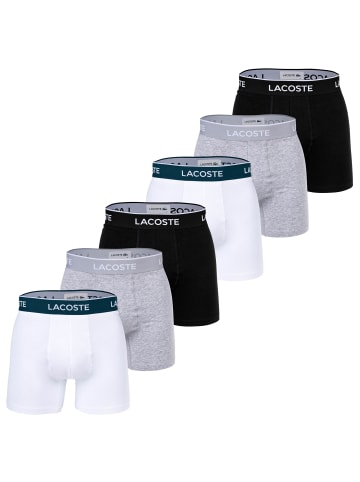 Lacoste Boxershort 6er Pack in Schwarz/Weiß/Grau