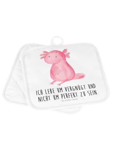 Mr. & Mrs. Panda 2er Set Topflappen  Axolotl Niedlich mit Spruch in Weiß