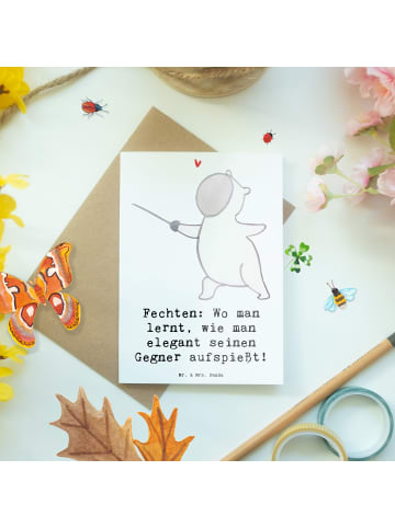 Mr. & Mrs. Panda Grußkarte Fechten Eleganz mit Spruch in Weiß