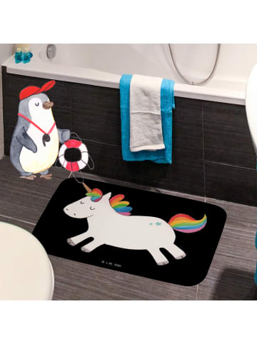 Mr. & Mrs. Panda Badteppich Einhorn Happy ohne Spruch in Schwarz