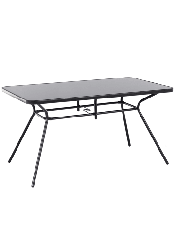 Beliani Gartentisch LIVO in Schwarz - (W) 80 x (H) 73 x (L) 140 cm