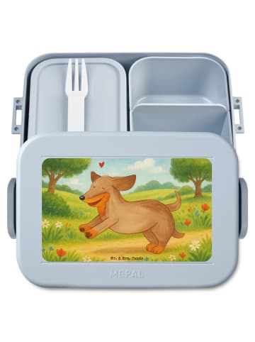 Mr. & Mrs. Panda Lunchbox Hund Dackel Design ohne Spruch in Blau Pastell